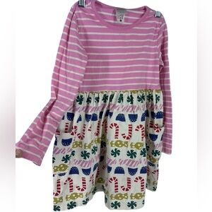 Hanna Andersson candy cane striped playdress 120 6-7